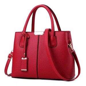 Red Chic Sophistication Crossbody Leather Handbag